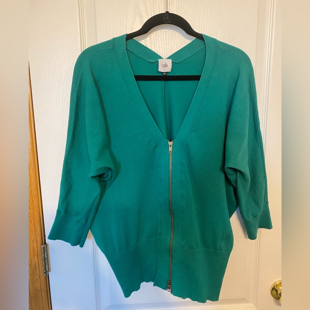 CAbi Banner Double Zipper Cardigan Size XL style #5142